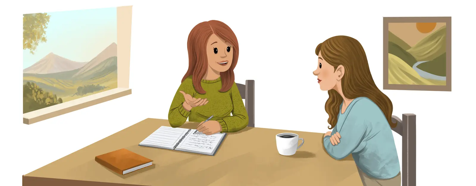 An illustration of an INFJ woman